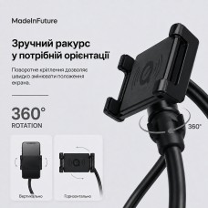 Держатель для смартфона гибкий на шею MadeInFuture T12 Black (MIF91916)