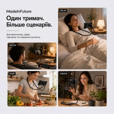Держатель для смартфона гибкий на шею MadeInFuture T12 Black (MIF91916)
