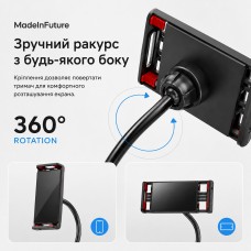 Держатель для смартфона и планшета гибкий настольный MadeInFuture T8 Black (MIF91915)