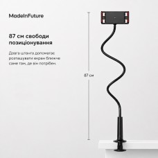 Держатель для смартфона и планшета гибкий настольный MadeInFuture T8 Black (MIF91915)