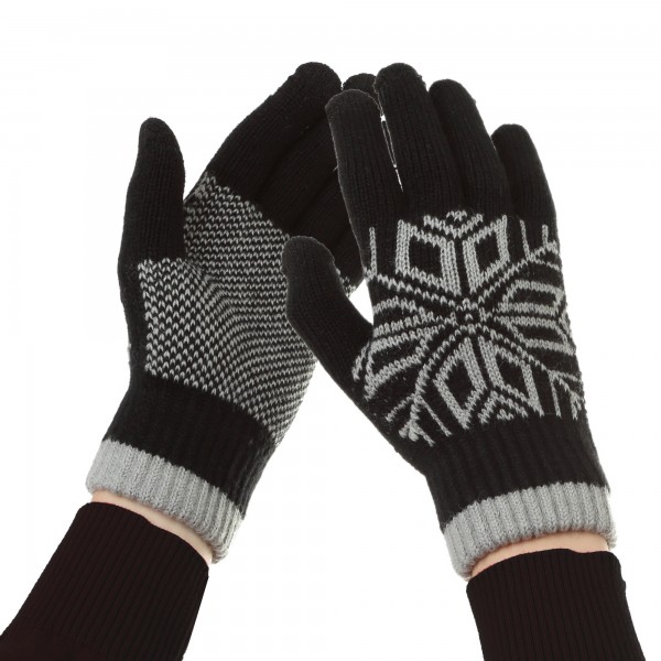 Перчатки ArmorStandart Touch Gloves Snowflake с орнаментом black (ARM59993)