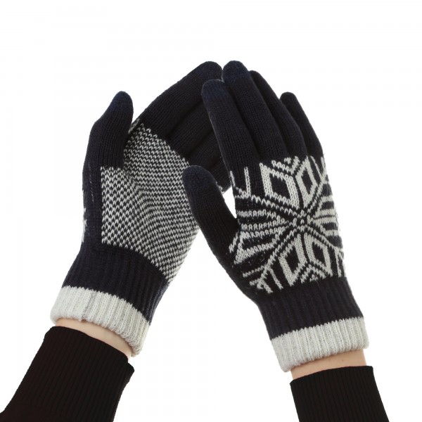 Перчатки ArmorStandart Touch Gloves Snowflake с орнаментом blue (ARM59994)