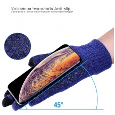 Перчатки для сенсорных экранов ArmorStandart Melange Blue/Black size L (ARM59869)
