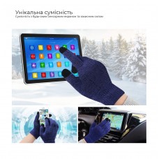 Перчатки для сенсорных экранов ArmorStandart Melange Blue/Black size L (ARM59869)