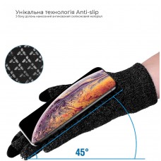 Перчатки для сенсорных экранов ArmorStandart Melange Grey/Black size XL (ARM59871)