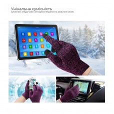 Перчатки для сенсорных экранов ArmorStandart Melange Purple/Black size L (ARM59868)