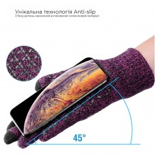 Перчатки для сенсорных экранов ArmorStandart Melange Purple/Black size XL (ARM59872)
