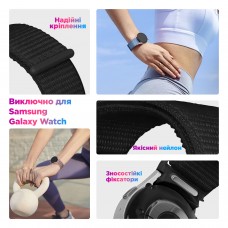 Ремінець ArmorStandart Nylon Band Samsung Galaxy Watch 7/FE/6/6 Classic/5/5 Pro/4/4 Classic Grey (ARM91522)