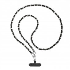 Ремешок для смартфона ArmorStandart Chain link Polished Silver with Black Leather (ARM77033)
