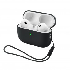 Чохол ArmorStandart Silicone Case with straps для Apple AirPods Pro 3 Black (ARM91276)