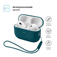 Чохол ArmorStandart Silicone Case with straps для Apple AirPods Pro 3 Dark Green (ARM91279)