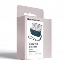 Чохол ArmorStandart Silicone Case with straps для Apple AirPods Pro 3 Dark Green (ARM91279)