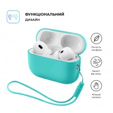 Чохол ArmorStandart Silicone Case with straps для Apple AirPods Pro 3 Mint (ARM91282)