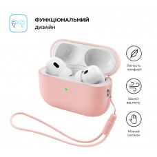 Чохол ArmorStandart Silicone Case with straps для Apple AirPods Pro 3 Pink (ARM91283)