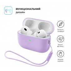 Чохол ArmorStandart Silicone Case with straps для Apple AirPods Pro 3 Pink Purple (ARM91284)