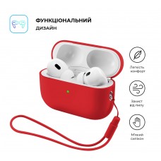 Чохол ArmorStandart Silicone Case with straps для Apple AirPods Pro 3 Red (ARM91285)