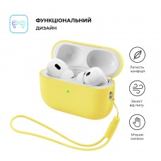 Чохол ArmorStandart Silicone Case with straps для Apple AirPods Pro 3 Yellow (ARM91288)