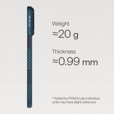Чехол Pitaka Ultra-Slim Case для iPhone 17 Pro Max Blue/Grey (KI1706BPM)