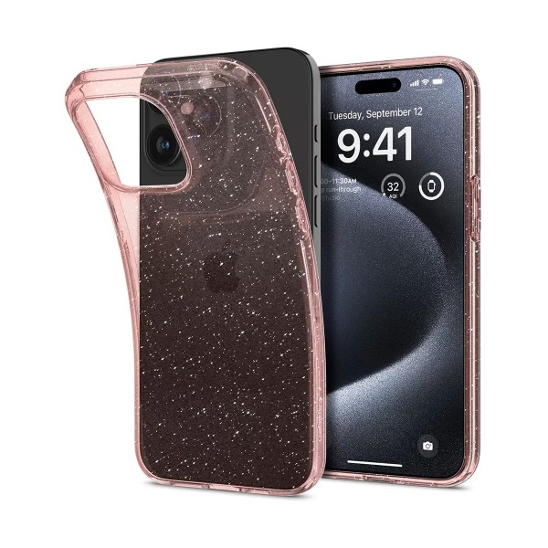 Чехол Spigen Liquid Crystal Glitter для iPhone 15 Pro Max Rose Quartz (ACS06560)