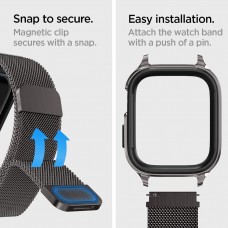 Чохол-ремінець Spigen Metal Fit Pro для Apple Watch 44/45mm Graphite (ACS04585)