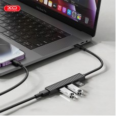 USB-хаб XO USB Type-C 3-в-1 (HUB014B.black)