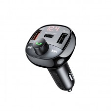 Автомобільний зарядний пристрій + FM ресівер Remax Lodi Series 2xUSB + Type-C 54.5W Black (RCC331)