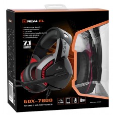Гарнітура REAL-EL GDX-7800 Black/Red (EL124100027) Гарнітура REAL-EL GDX-7800 Black/Red (EL124100027)