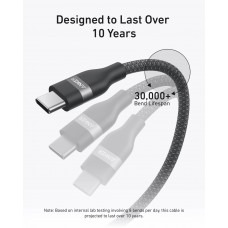 Кабель Anker Upcycled-Braided USB-C - USB-C (M/M), 240W, 1.8 м, Black (A82E2H12)