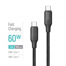 Кабель ColorWay USB Type-C - USB Type-C (M/M), TPE embossed, 3А, 1 м, Black (CW-CBPDCC101-BK) Кабель ColorWay USB Type-C - USB Type-C (M/M), TPE embossed, 3А, 1 м, Black (CW-CBPDCC101-BK)