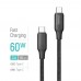 Кабель ColorWay USB Type-C - USB Type-C (M/M), TPE embossed, 3А, 1 м, Black (CW-CBPDCC101-BK)