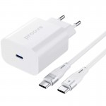 Мережевий зарядний пристрій Proove Rapid 30W White (WCRP30012202) + кабель USB Type-C Мережевий зарядний пристрій Proove Rapid 30W White (WCRP30012202) + кабель USB Type-C