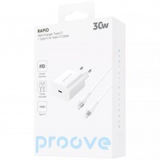 Мережевий зарядний пристрій Proove Rapid 30W White (WCRP30012202) + кабель USB Type-C