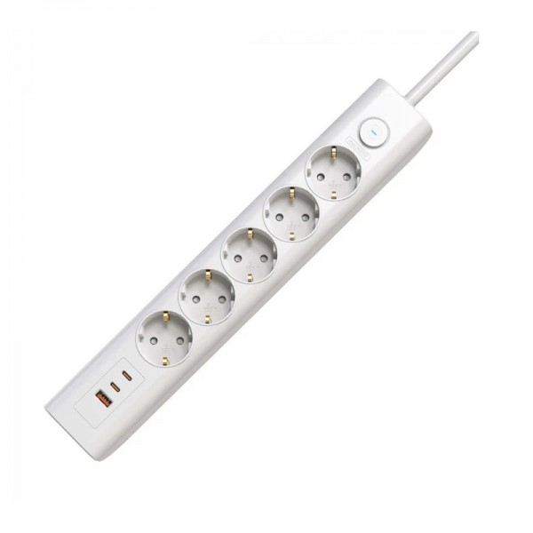 Подовжувач блоковий (PP) Electrum 5 розеток 3м із вимикачем та 2 Type-C + USB C-ES-1991 (C-ES-1991)