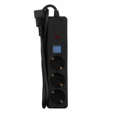 Фільтр живлення 2E 3 розетки, 1 м, чорний (2E-U03C14M1BK)