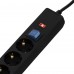 Фільтр живлення 2E 3 розетки, 1 м, чорний (2E-U03C14M1BK)