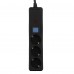 Фільтр живлення 2E 3 розетки, 1 м, чорний (2E-U03C14M1BK)