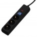 Фільтр живлення 2E 3 розетки, 1 м, чорний (2E-U03C14M1BK)