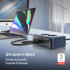 Фільтр живлення ColorWay CW-CHE25PDB 45W 2 розетки, 1xUSB-A 2xUSB-C, 2 м, синій (CW-CHE25PDB)