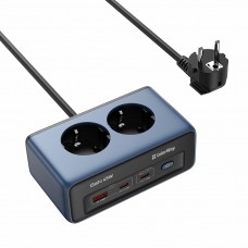 Фільтр живлення ColorWay CW-CHE25PDB 45W 2 розетки, 1xUSB-A 2xUSB-C, 2 м, синій (CW-CHE25PDB)