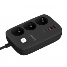 Фільтр живлення ColorWay CW-CHE34PDB GaN3 Pro PD 65W (2USB-A + 2 TYPE-C) 3 розетки, 4 USB, 2 м, чорний (CW-CHE34PDB)