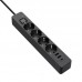 Фільтр живлення ColorWay CW-CHE435PDB 4 розетки, 3USB (2USB-A + 1 TYPE-C) (24W), 2м, Black (CW-CHE435PDB)