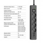 Фільтр живлення ColorWay CW-CHE435PDB 4 розетки, 3USB (2USB-A + 1 TYPE-C) (24W), 2м, Black (CW-CHE435PDB) Фільтр живлення ColorWay CW-CHE435PDB 4 розетки, 3USB (2USB-A + 1 TYPE-C) (24W), 2м, Black (CW-CHE435PDB)