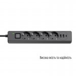 Фільтр живлення ColorWay CW-CHE435PDB 4 розетки, 3USB (2USB-A + 1 TYPE-C) (24W), 2м, Black (CW-CHE435PDB) Фільтр живлення ColorWay CW-CHE435PDB 4 розетки, 3USB (2USB-A + 1 TYPE-C) (24W), 2м, Black (CW-CHE435PDB)