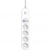Фільтр живлення ColorWay CW-CHE44PDW 4 розетки, 4USB (Type-C PD20W + 3USB QC3.0) (45W), 2 м, White (CW-CHE44PDW)