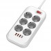 Фільтр живлення ColorWay CW-CHE64PDW 6 розеток, 4USB (Type-C PD20W + 3USB QC3.0) (38W), 2м, White (CW-CHE64PDW)