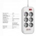 Фільтр живлення ColorWay CW-CHE64PDW 6 розеток, 4USB (Type-C PD20W + 3USB QC3.0) (38W), 2м, White (CW-CHE64PDW)