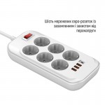 Фільтр живлення ColorWay CW-CHE64PDW 6 розеток, 4USB (Type-C PD20W + 3USB QC3.0) (38W), 2м, White (CW-CHE64PDW) Фільтр живлення ColorWay CW-CHE64PDW 6 розеток, 4USB (Type-C PD20W + 3USB QC3.0) (38W), 2м, White (CW-CHE64PDW)