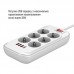 Фільтр живлення ColorWay CW-CHE64PDW 6 розеток, 4USB (Type-C PD20W + 3USB QC3.0) (38W), 2м, White (CW-CHE64PDW)