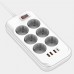Фільтр живлення ColorWay CW-CHE64PDW 6 розеток, 4USB (Type-C PD20W + 3USB QC3.0) (38W), 2м, White (CW-CHE64PDW)