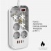 Фільтр живлення ColorWay CW-CHE64PDW 6 розеток, 4USB (Type-C PD20W + 3USB QC3.0) (38W), 2м, White (CW-CHE64PDW)